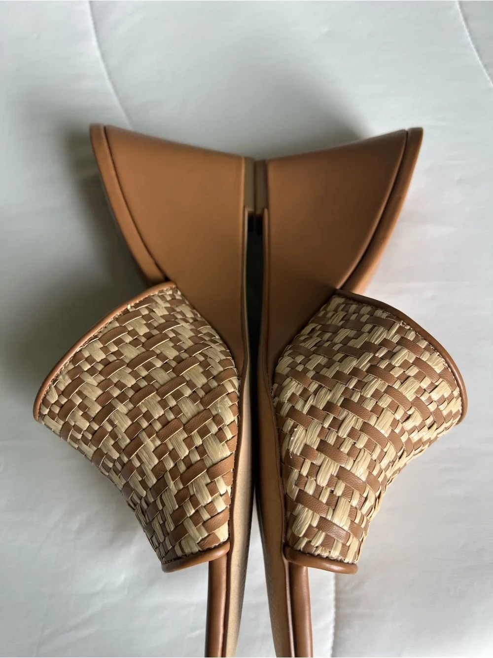 Nordstrom Rack Woven Slide Wedge Sandals - Tan size 8
